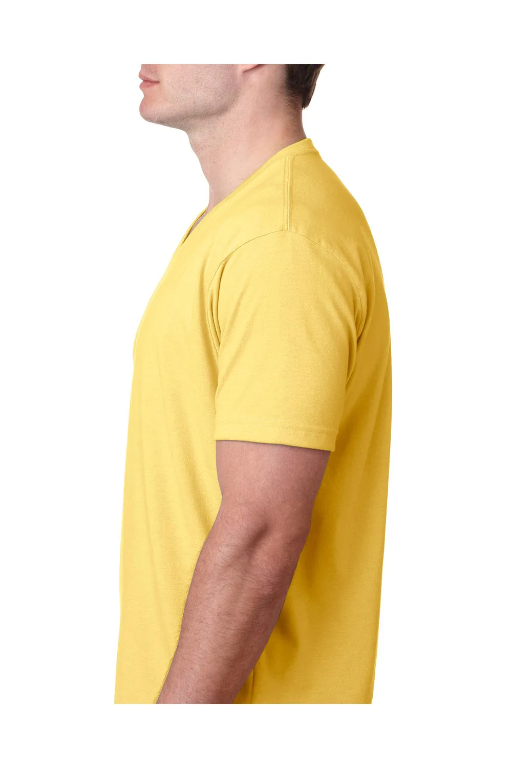 Next Level Mens CVC Jersey Short Sleeve V-Neck T-Shirt - Banana Cream Yellow