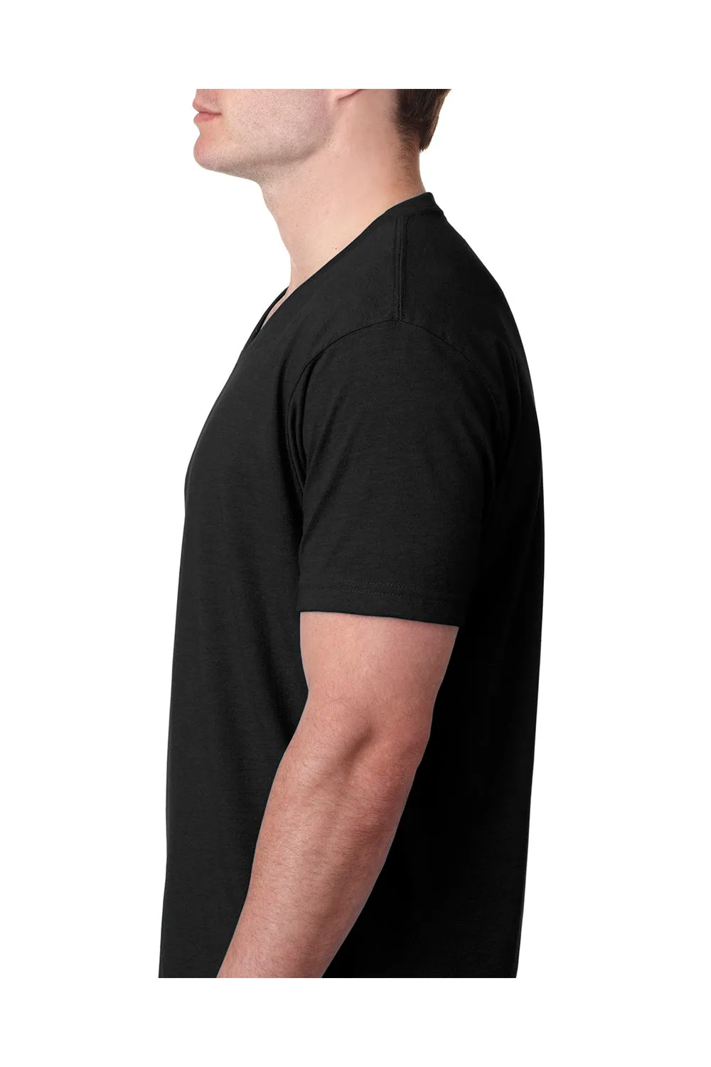 Next Level Mens CVC Jersey Short Sleeve V-Neck T-Shirt - Black