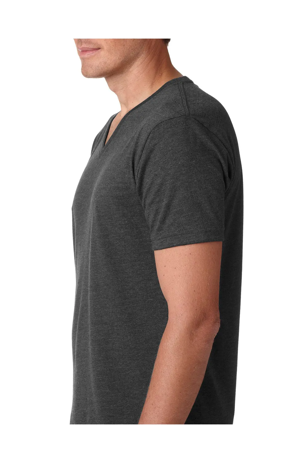 Next Level Mens CVC Jersey Short Sleeve V-Neck T-Shirt - Charcoal Grey