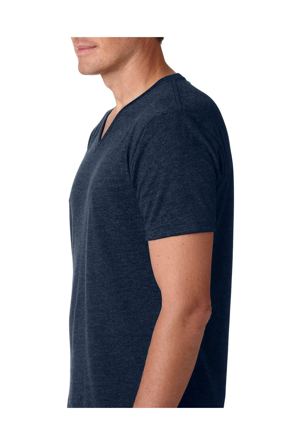 Next Level Mens CVC Jersey Short Sleeve V-Neck T-Shirt - Midnight Navy Blue
