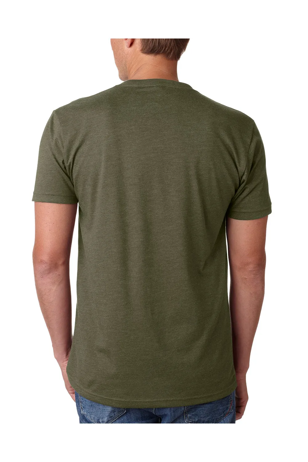 Next Level Mens CVC Jersey Short Sleeve V-Neck T-Shirt - Military Green