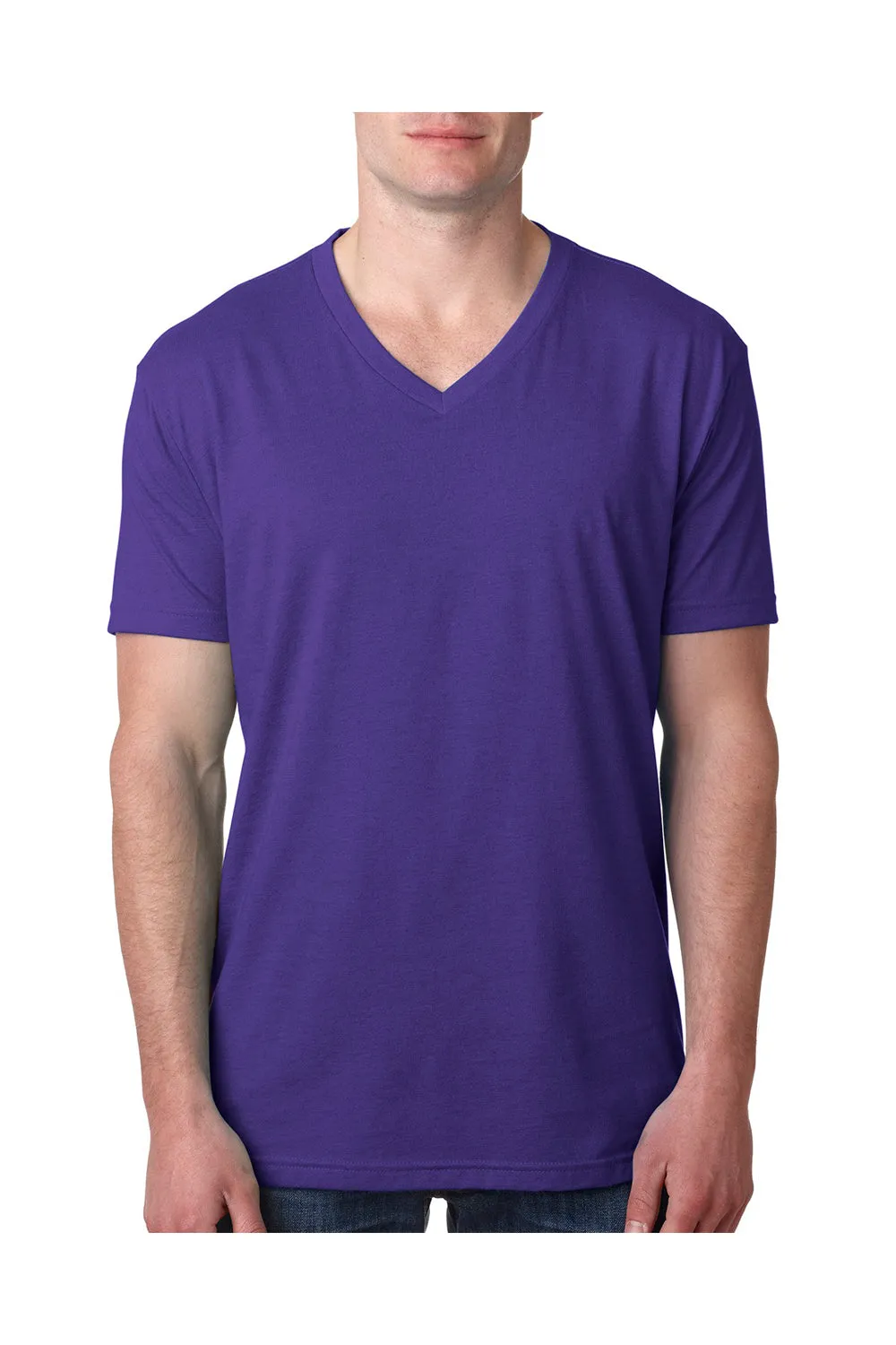 Next Level Mens CVC Jersey Short Sleeve V-Neck T-Shirt - Purple Rush