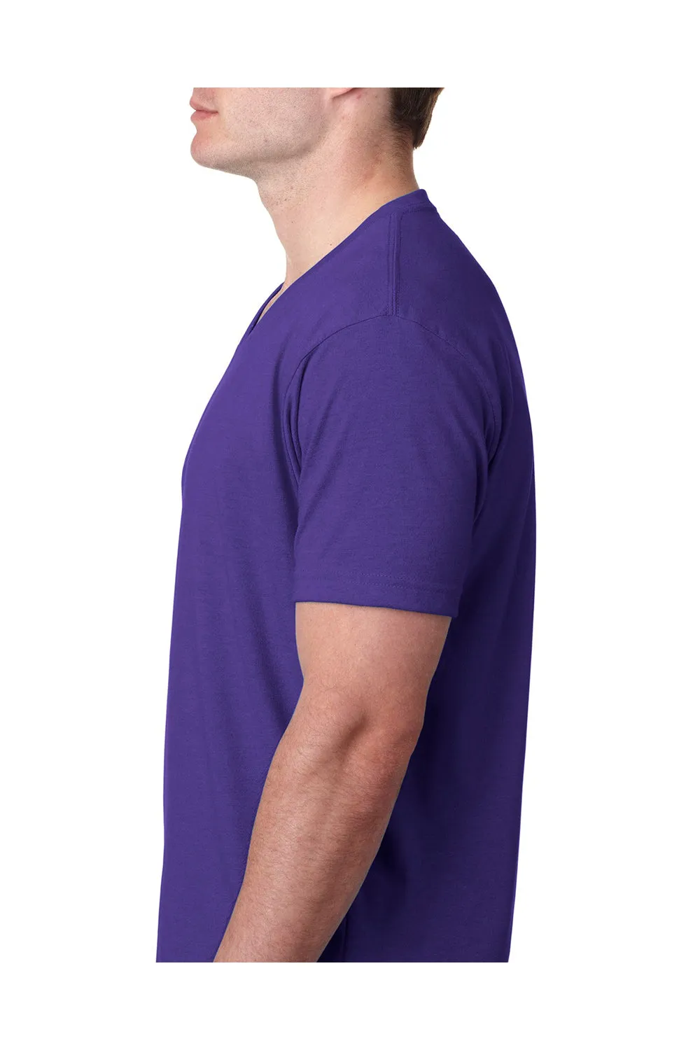 Next Level Mens CVC Jersey Short Sleeve V-Neck T-Shirt - Purple Rush