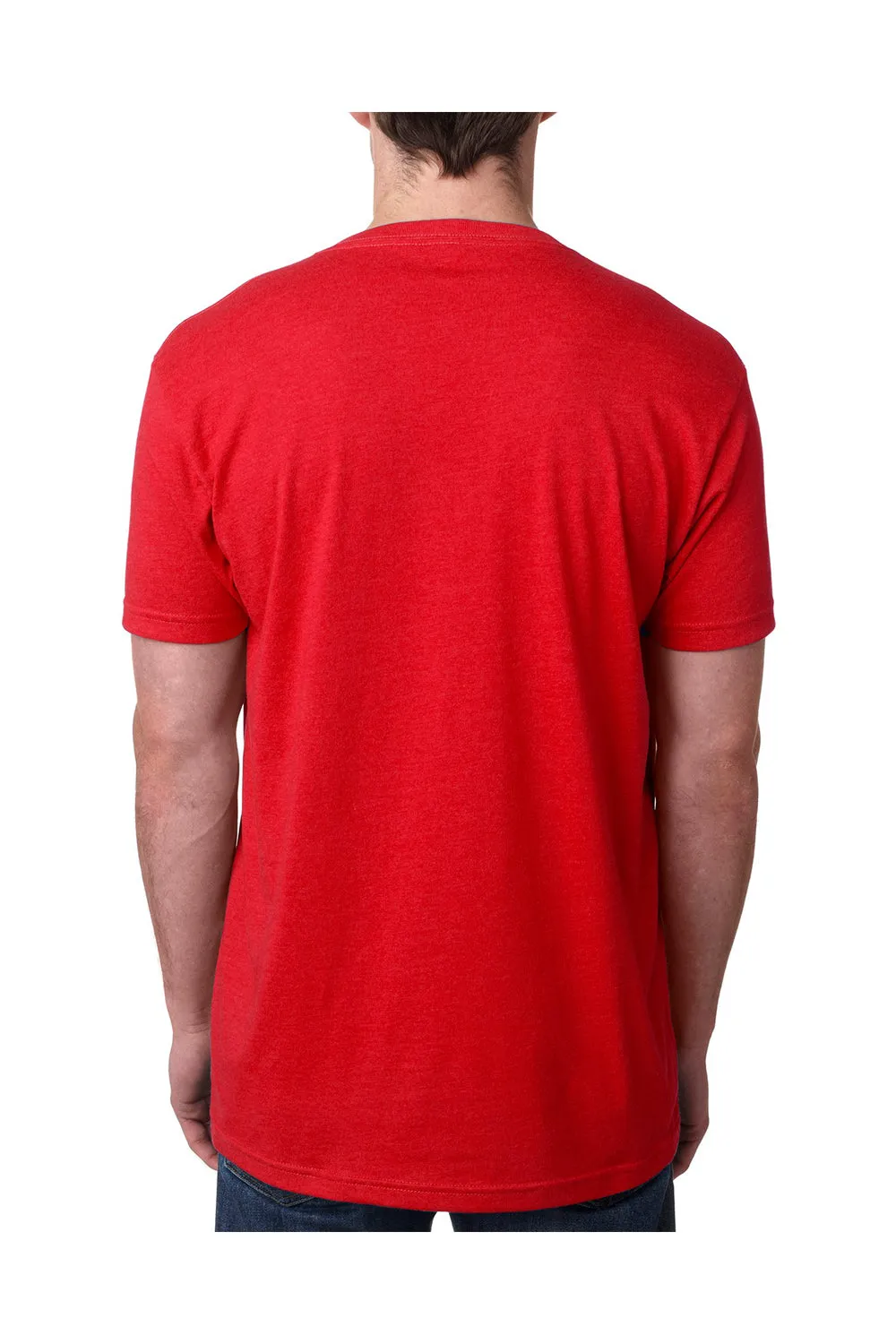 Next Level Mens CVC Jersey Short Sleeve V-Neck T-Shirt - Red