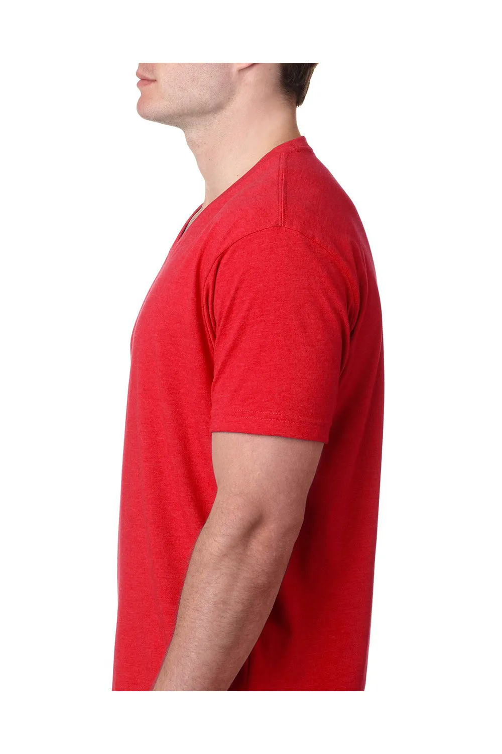 Next Level Mens CVC Jersey Short Sleeve V-Neck T-Shirt - Red