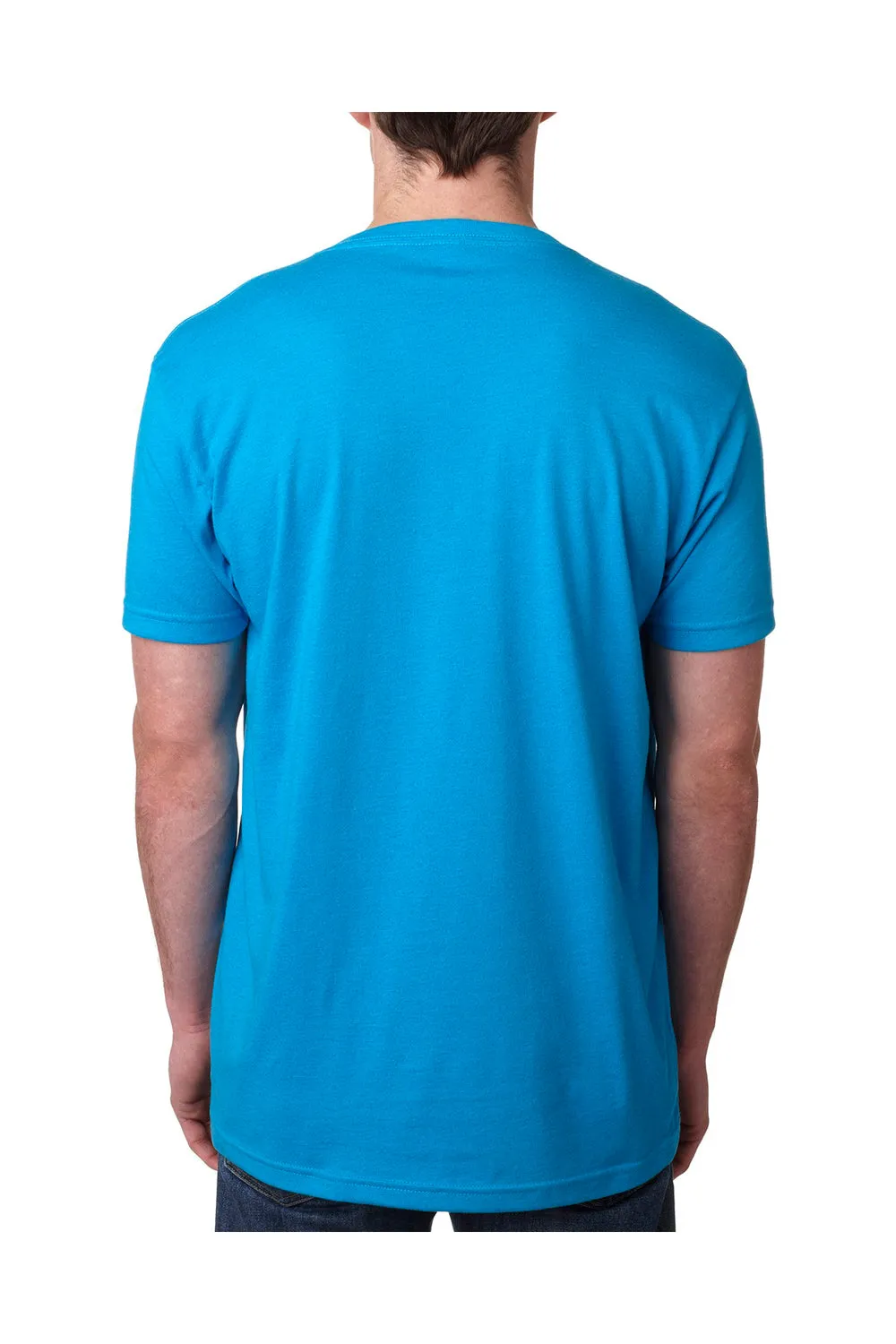 Next Level Mens CVC Jersey Short Sleeve V-Neck T-Shirt - Turquoise Blue