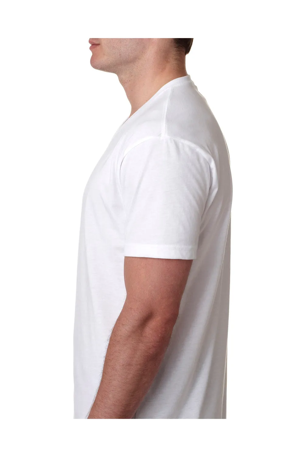 Next Level Mens CVC Jersey Short Sleeve V-Neck T-Shirt - White