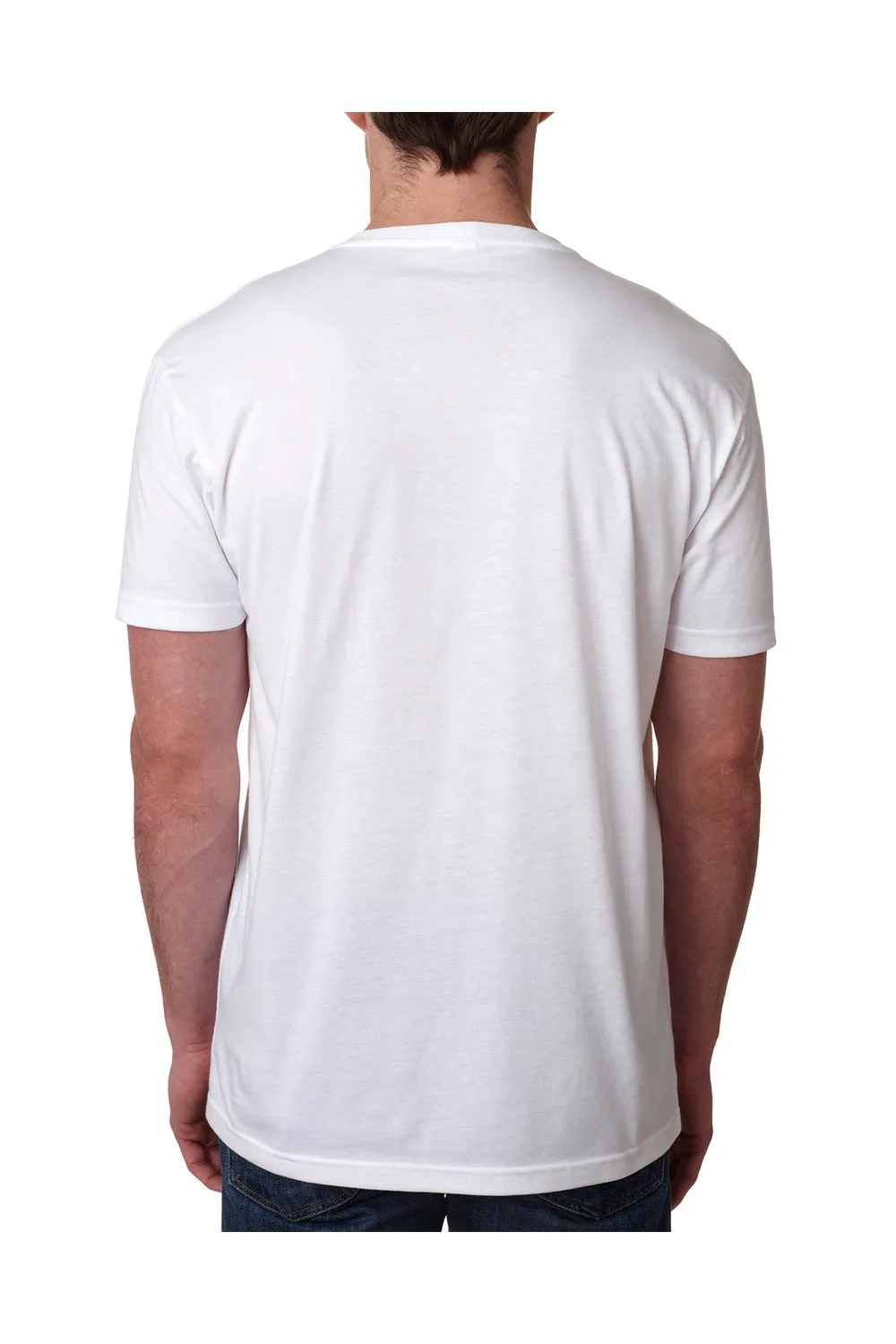 Next Level Mens CVC Jersey Short Sleeve V-Neck T-Shirt - White
