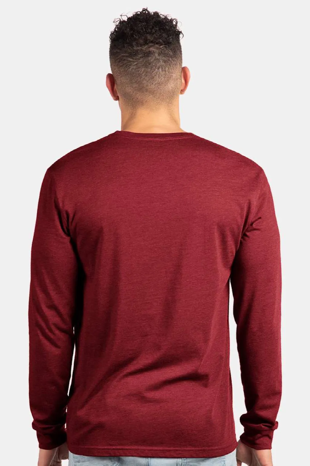 Next Level Mens CVC Long Sleeve Crewneck T-Shirt - Cardinal Red
