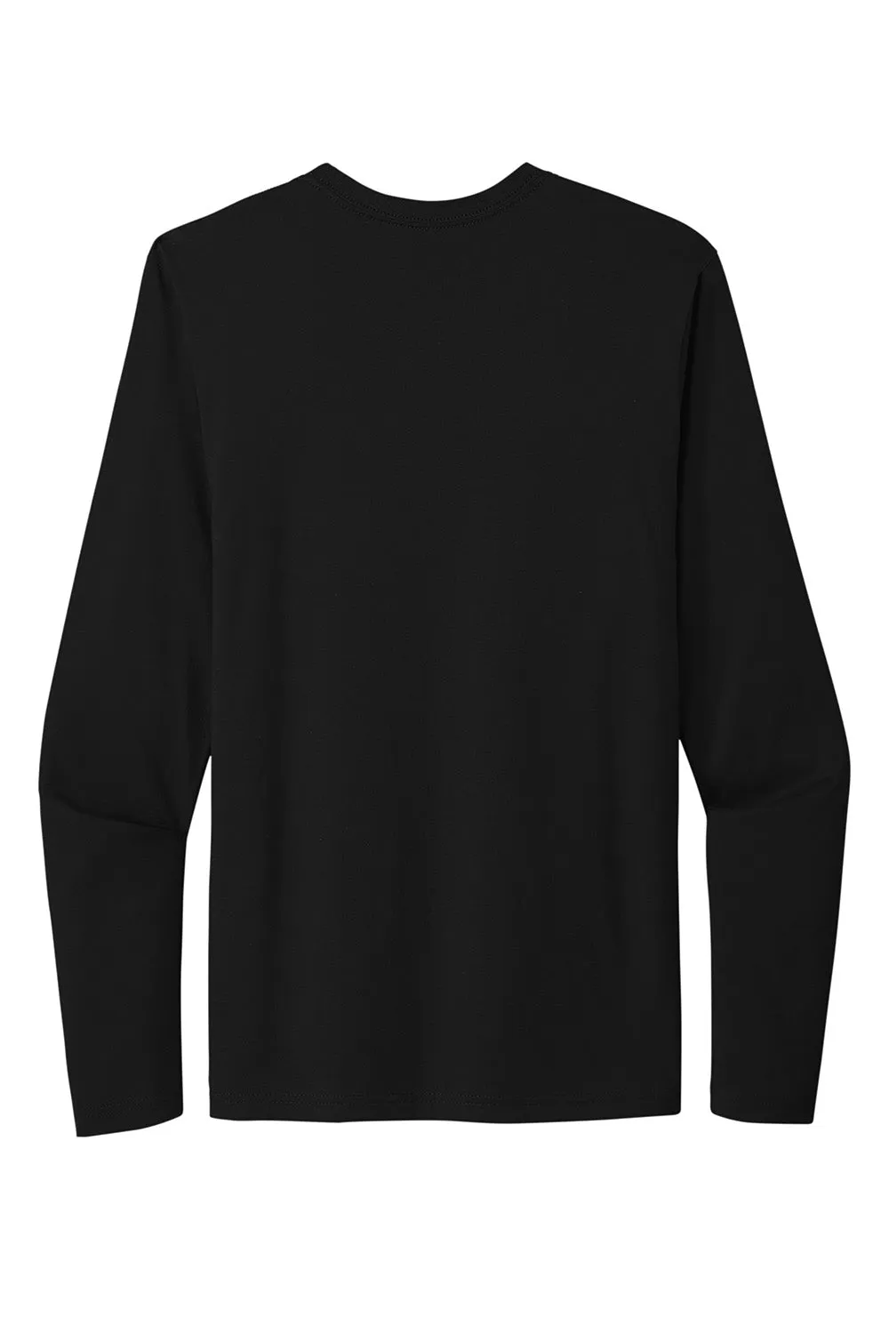Next Level Mens Fine Jersey Long Sleeve Crewneck T-Shirt - Black