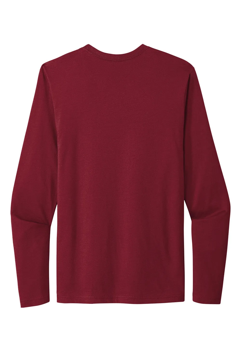 Next Level Mens Fine Jersey Long Sleeve Crewneck T-Shirt - Cardinal Red