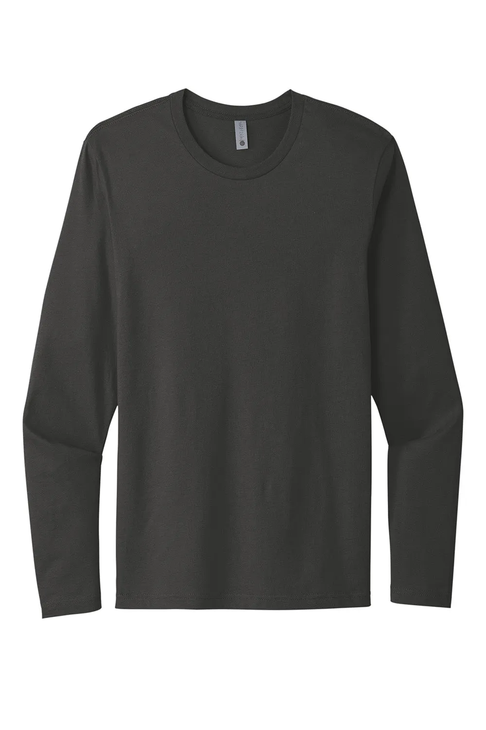 Next Level Mens Fine Jersey Long Sleeve Crewneck T-Shirt - Heavy Metal Grey