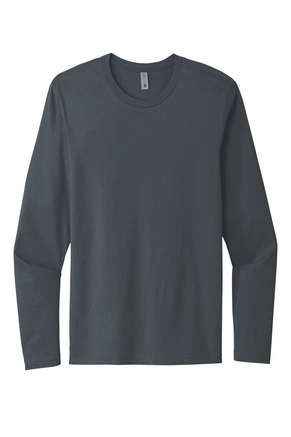 Next Level Mens Fine Jersey Long Sleeve Crewneck T-Shirt - Indigo Blue
