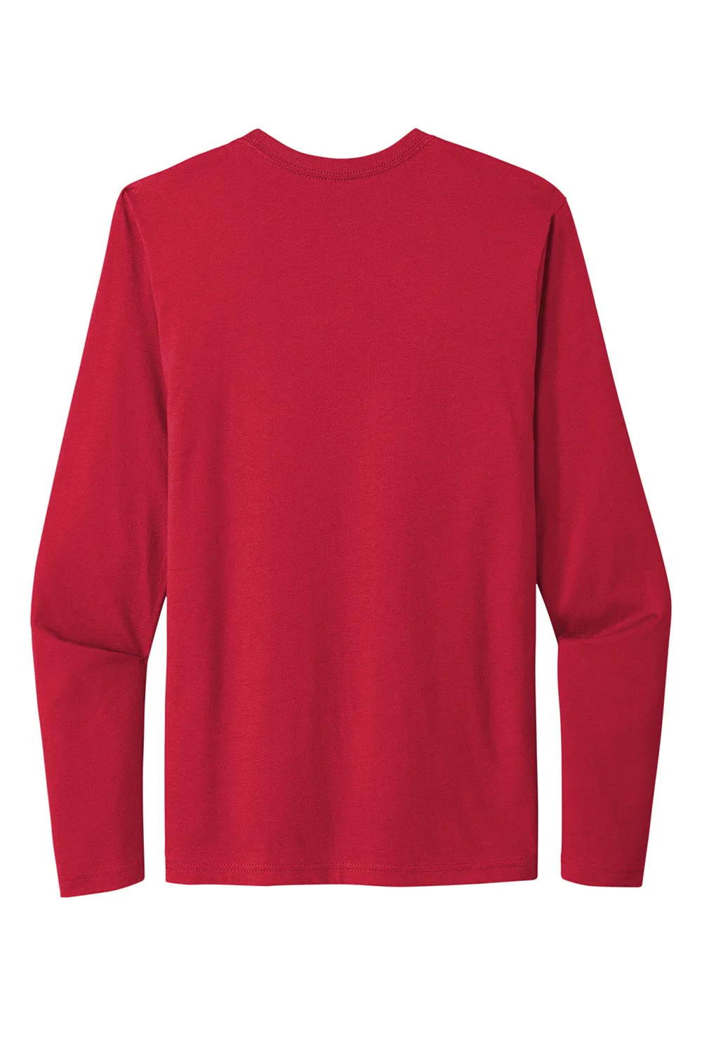 Next Level Mens Fine Jersey Long Sleeve Crewneck T-Shirt - Red
