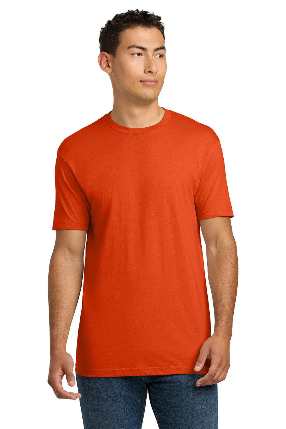 Next Level Mens Fine Jersey Short Sleeve Crewneck T-Shirt - Classic Orange