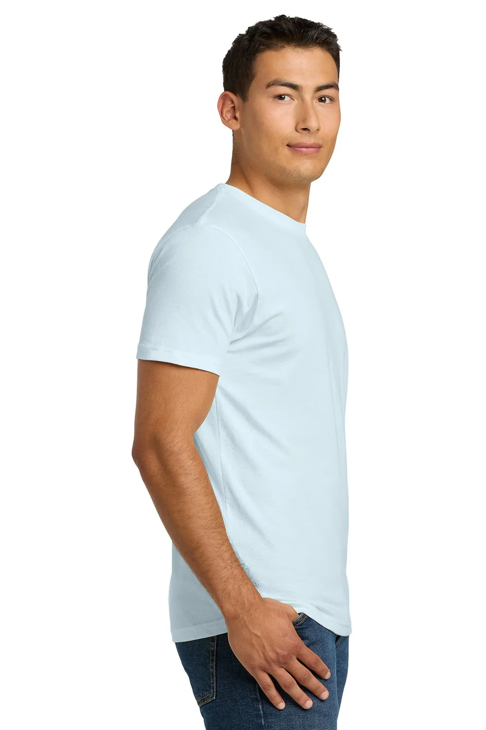 Next Level Mens Fine Jersey Short Sleeve Crewneck T-Shirt - Light Blue