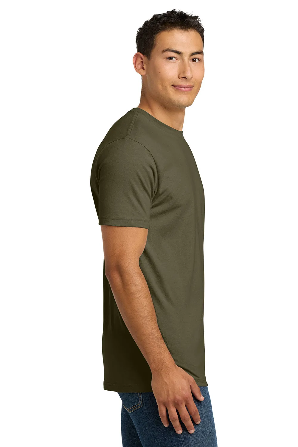 Next Level Mens Fine Jersey Short Sleeve Crewneck T-Shirt - Military Green