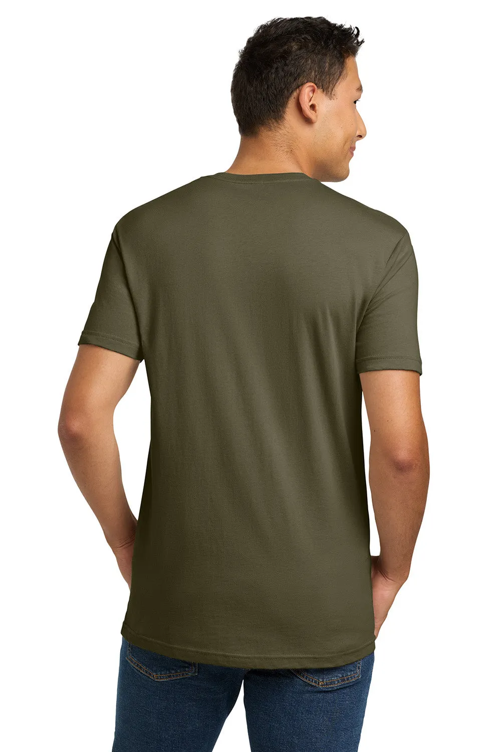Next Level Mens Fine Jersey Short Sleeve Crewneck T-Shirt - Military Green