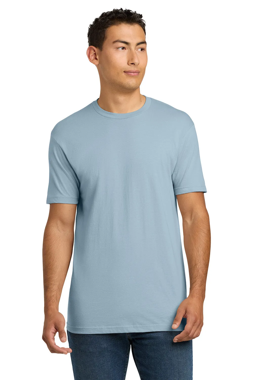 Next Level Mens Fine Jersey Short Sleeve Crewneck T-Shirt - Stonewash Denim Blue