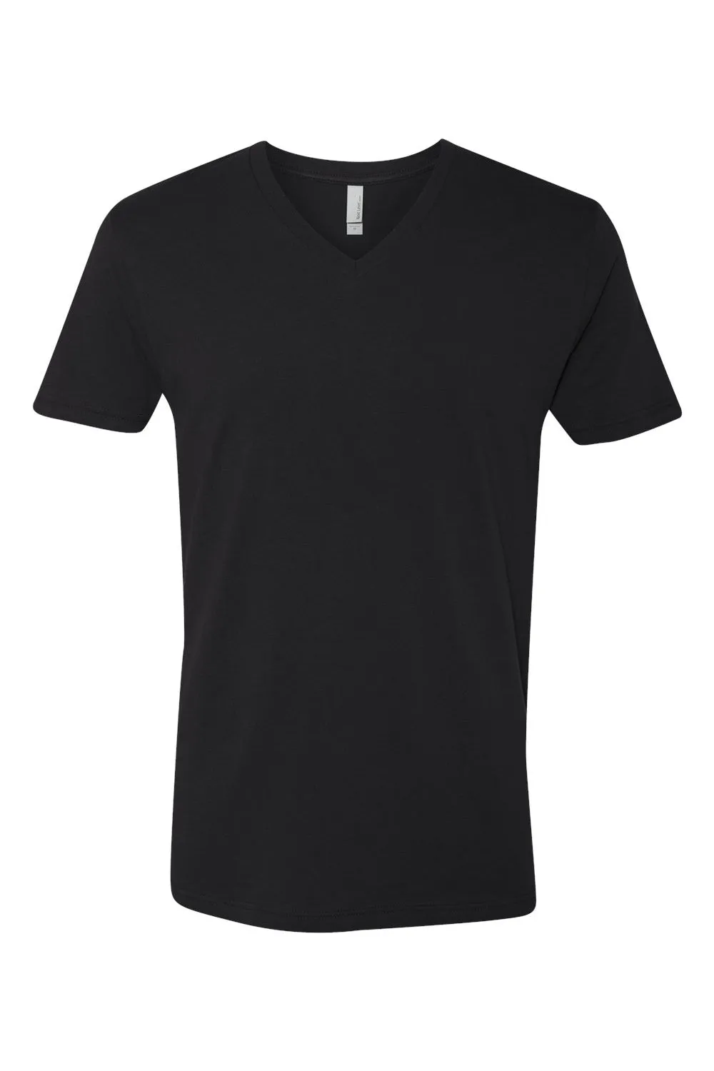 Next Level Mens Fine Jersey Short Sleeve V-Neck T-Shirt - Black