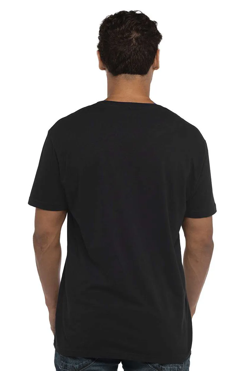 Next Level Mens Fine Jersey Short Sleeve V-Neck T-Shirt - Black