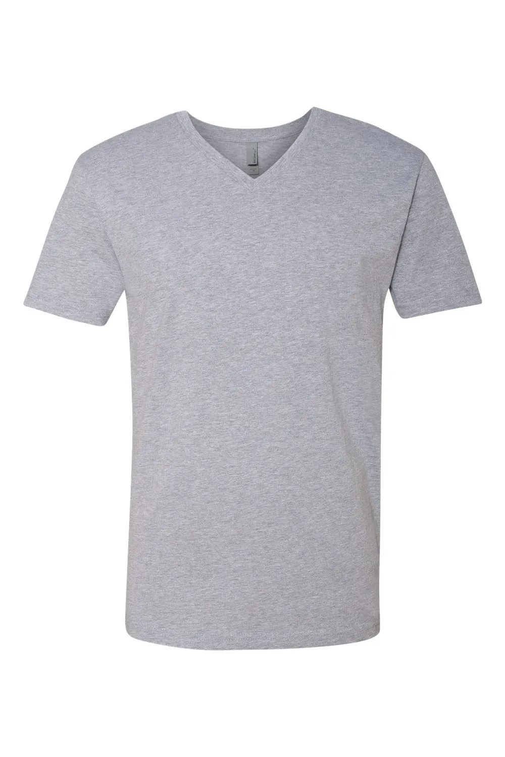 Next Level Mens Fine Jersey Short Sleeve V-Neck T-Shirt - Heather Grey