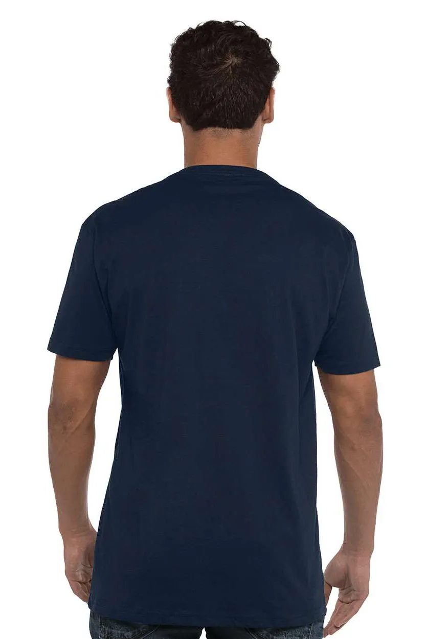 Next Level Mens Fine Jersey Short Sleeve V-Neck T-Shirt - Midnight Navy Blue