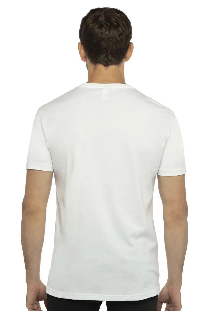Next Level Mens Fine Jersey Short Sleeve V-Neck T-Shirt - White