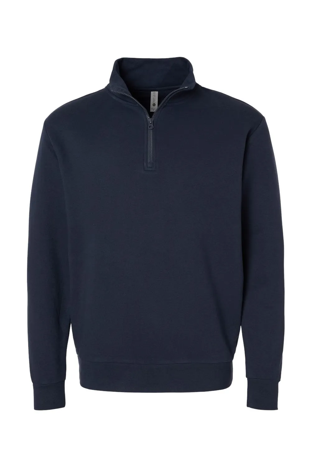 Next Level Mens Fleece 1/4 Zip Sweatshirt - Midnight Navy Blue
