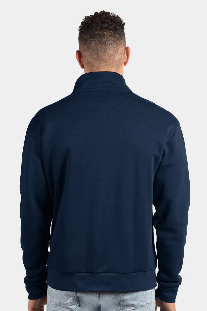 Next Level Mens Fleece 1/4 Zip Sweatshirt - Midnight Navy Blue