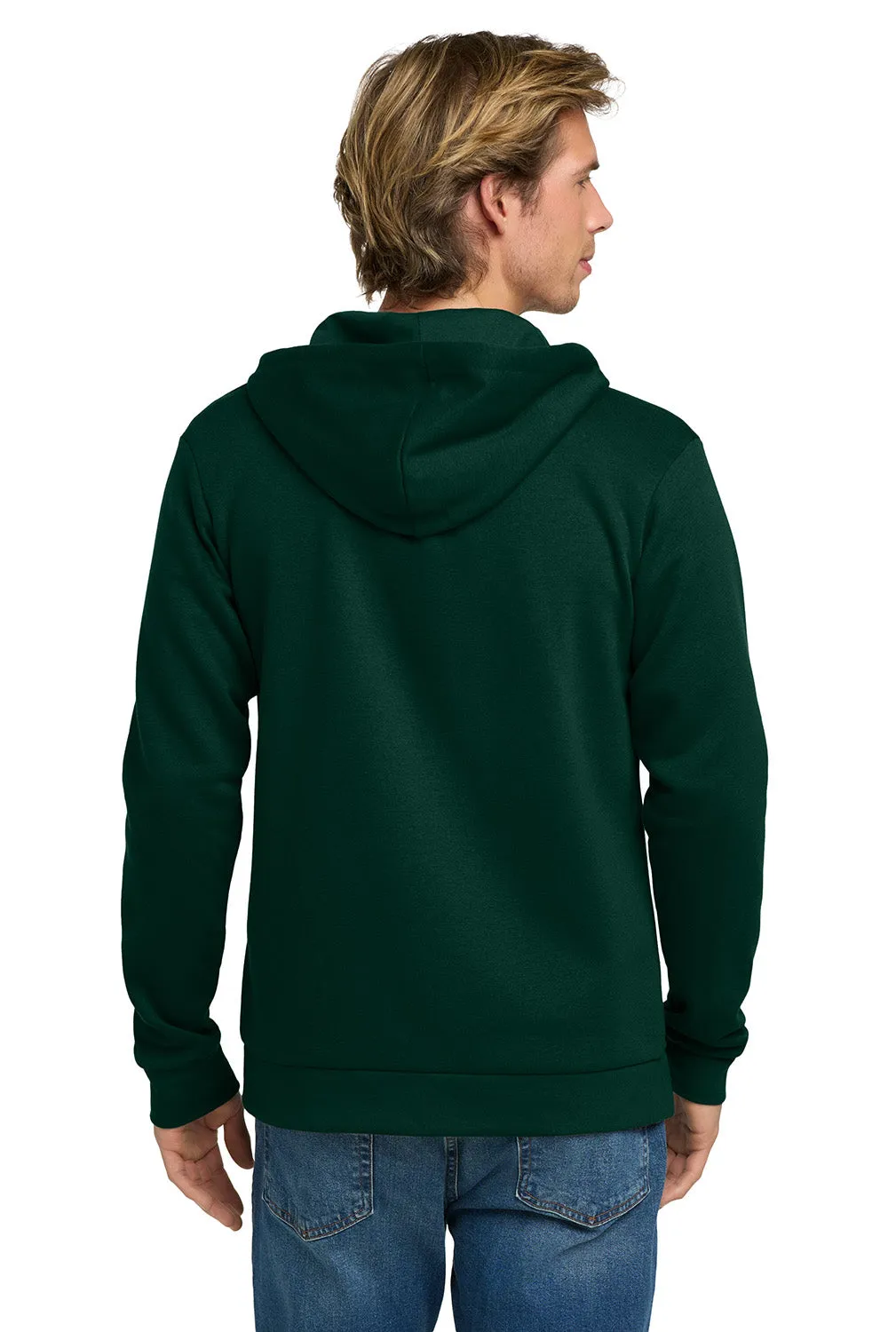 Next Level Mens Fleece Full Zip Hooded Sweatshirt Hoodie w/ Pockets - Forest Green - Closeout