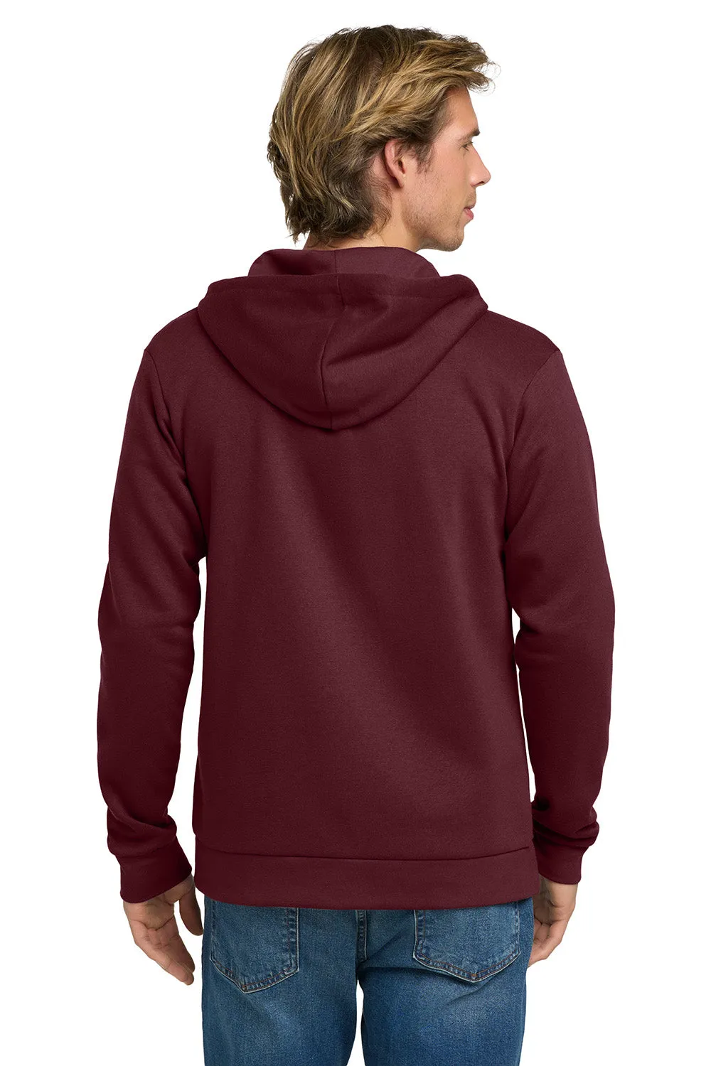 Next Level Mens Fleece Full Zip Hooded Sweatshirt Hoodie w/ Pockets - Maroon