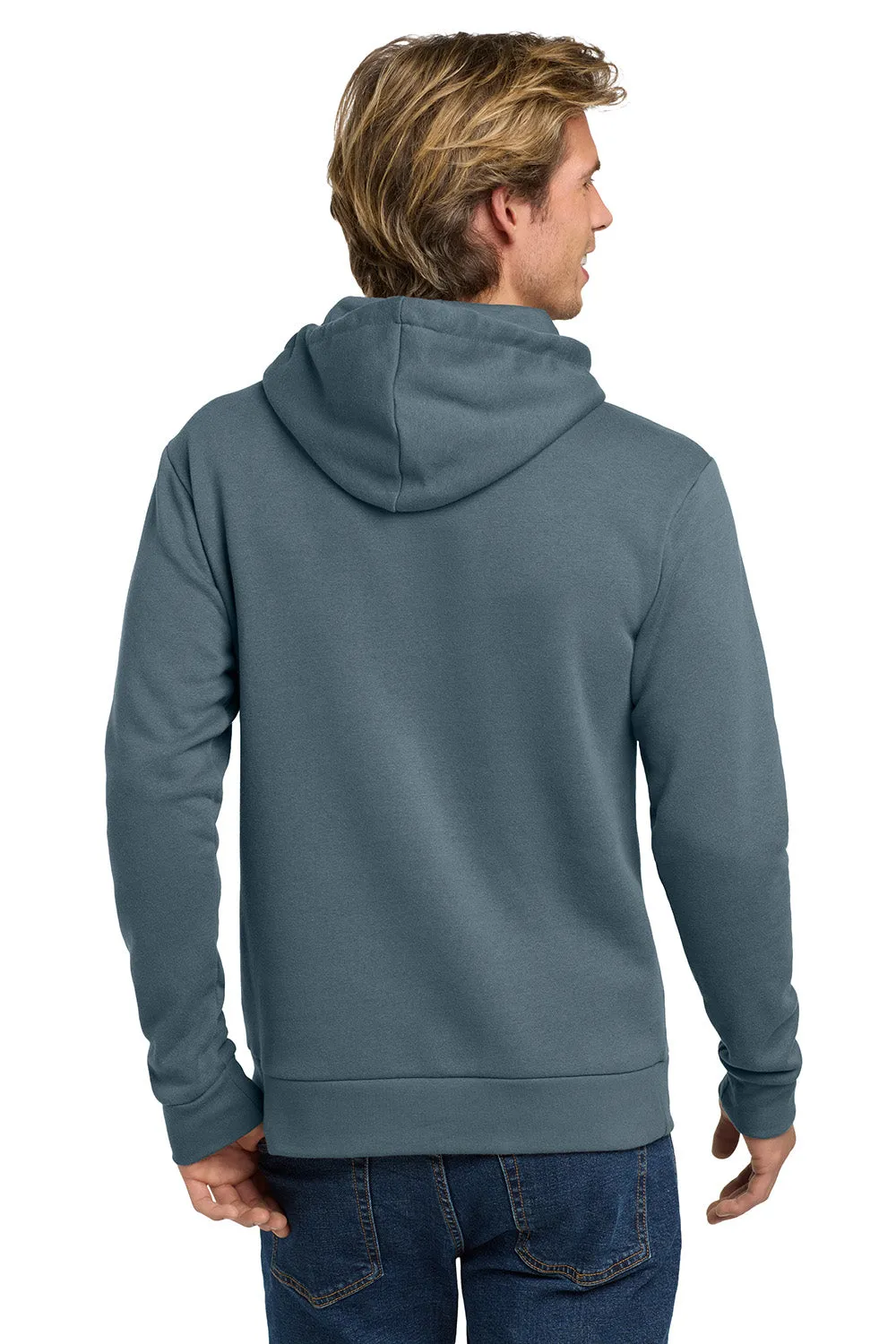 Next Level Mens Fleece Hooded Sweatshirt Hoodie w/ Pouch Pocket - Antique Denim Blue