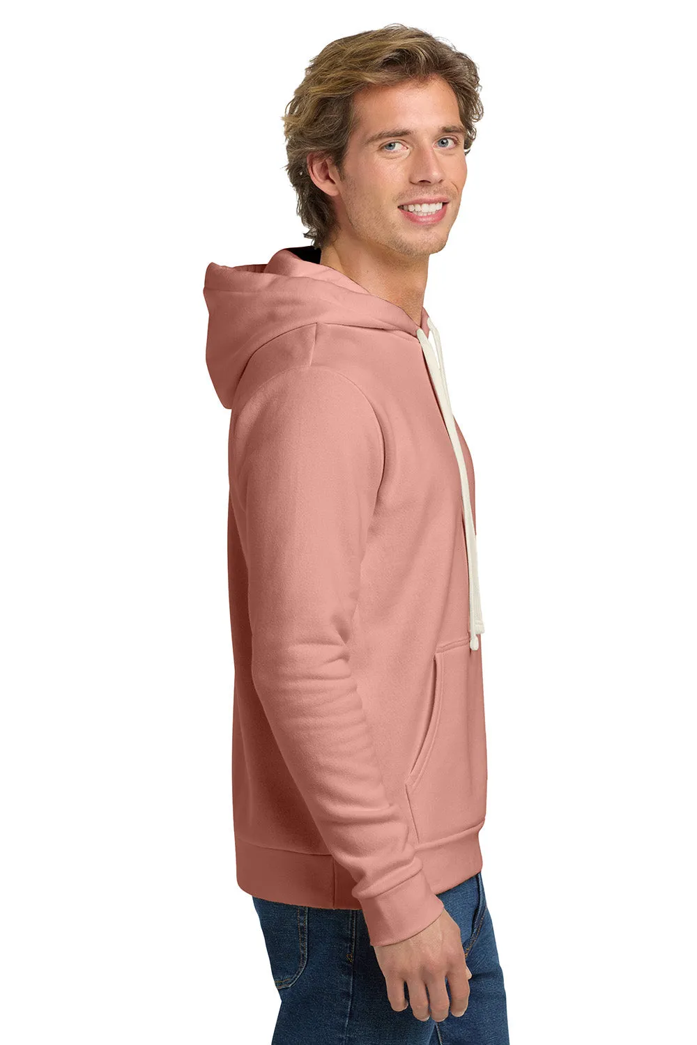 Next Level Mens Fleece Hooded Sweatshirt Hoodie w/ Pouch Pocket - Desert Pink