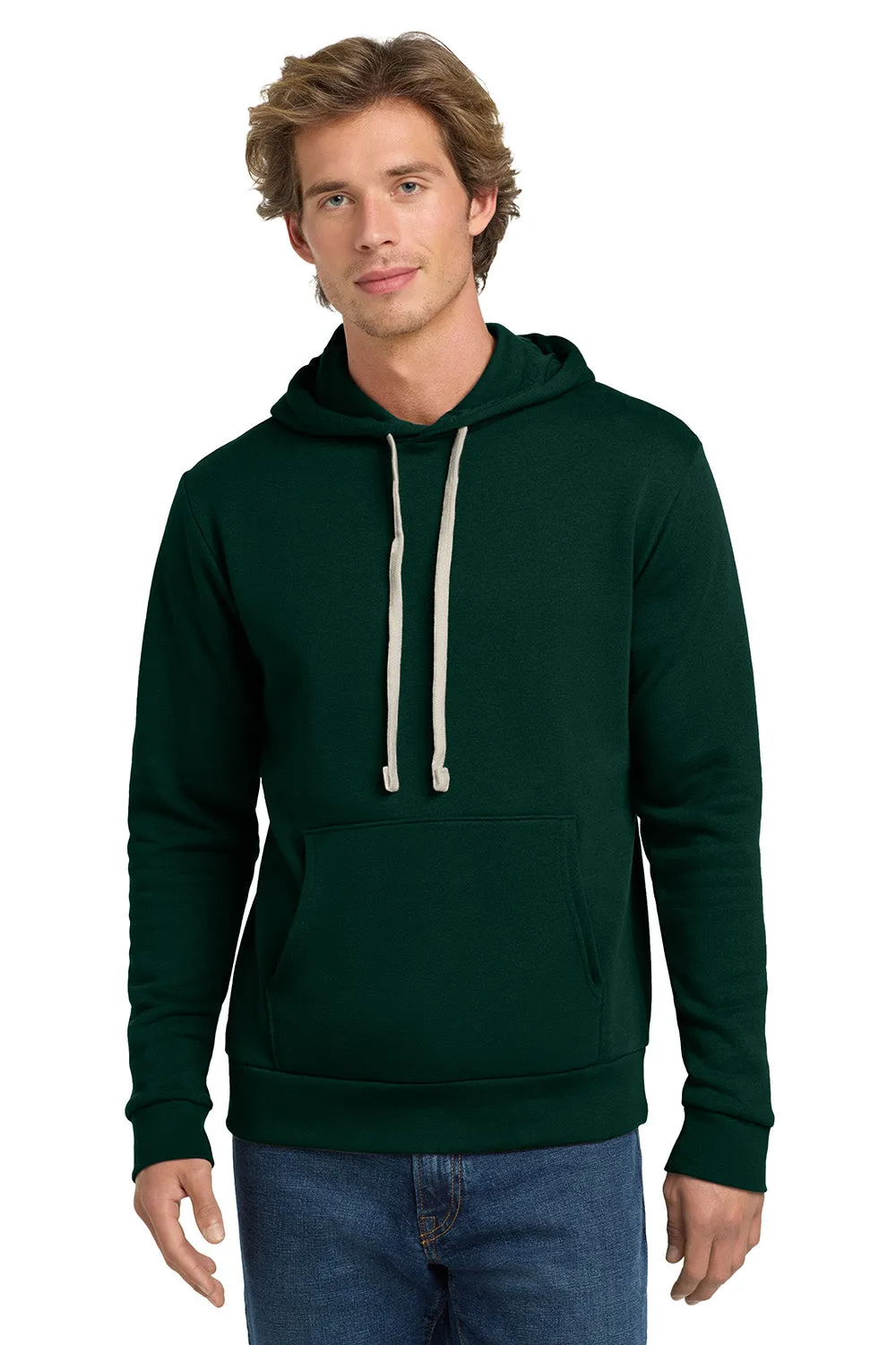 Next Level Mens Fleece Hooded Sweatshirt Hoodie w/ Pouch Pocket - Forest Green