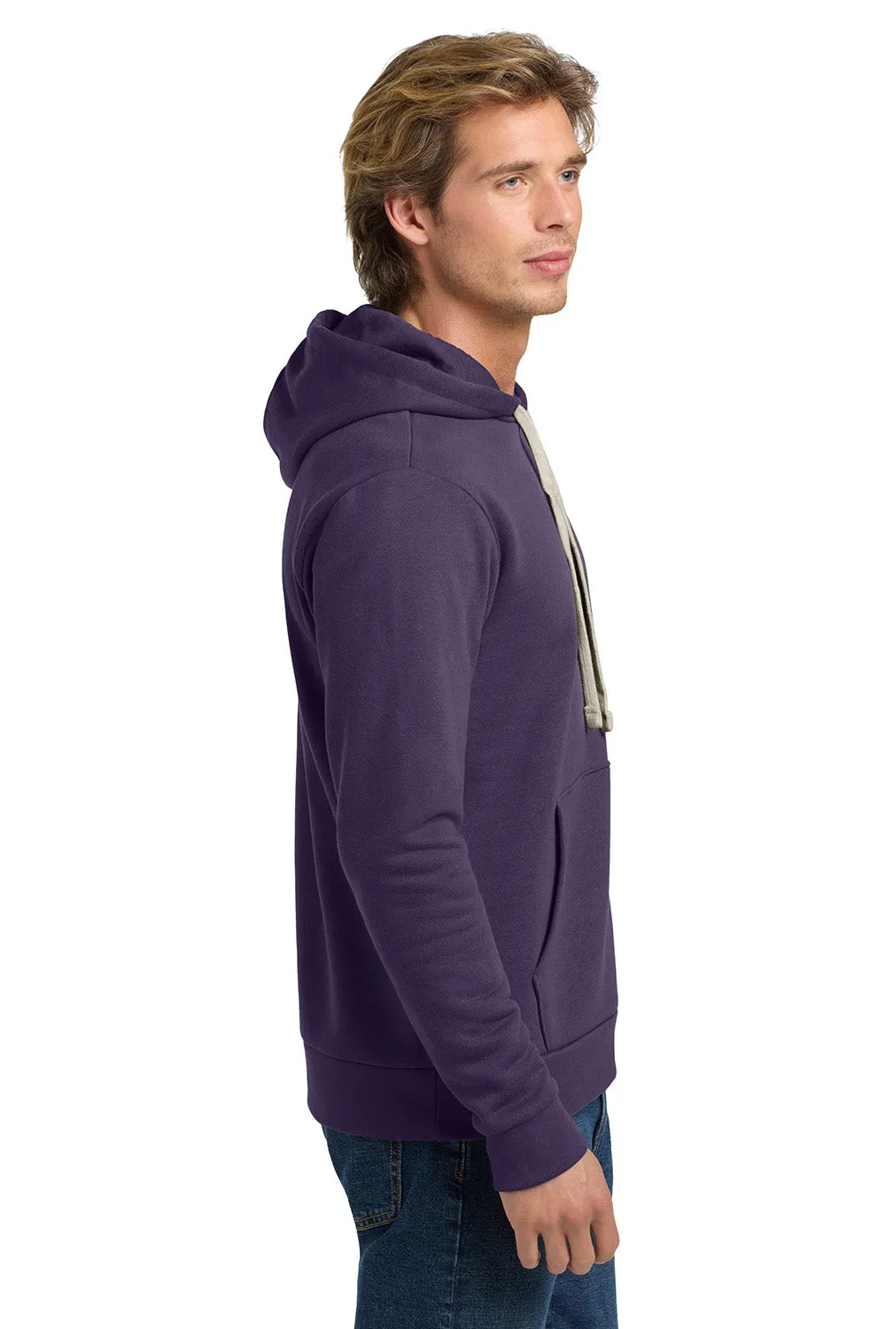Next Level Mens Fleece Hooded Sweatshirt Hoodie w/ Pouch Pocket - Galaxy Purple