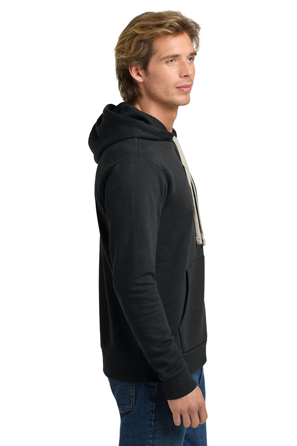 Next Level Mens Fleece Hooded Sweatshirt Hoodie w/ Pouch Pocket - Graphite Black