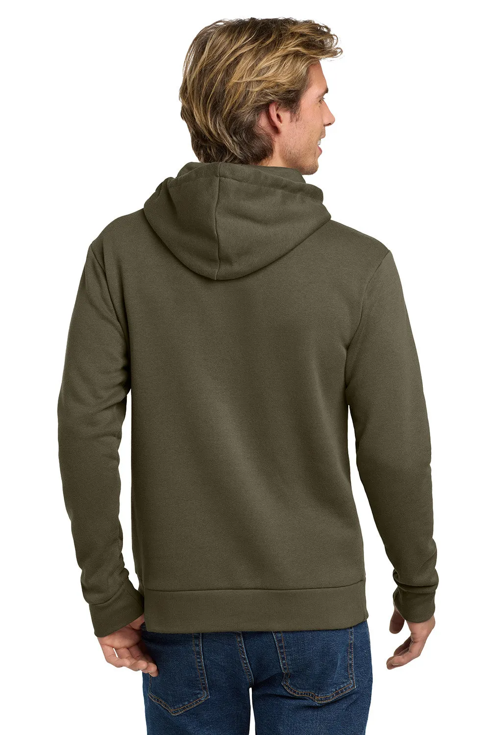 Next Level Mens Fleece Hooded Sweatshirt Hoodie w/ Pouch Pocket - Military Green