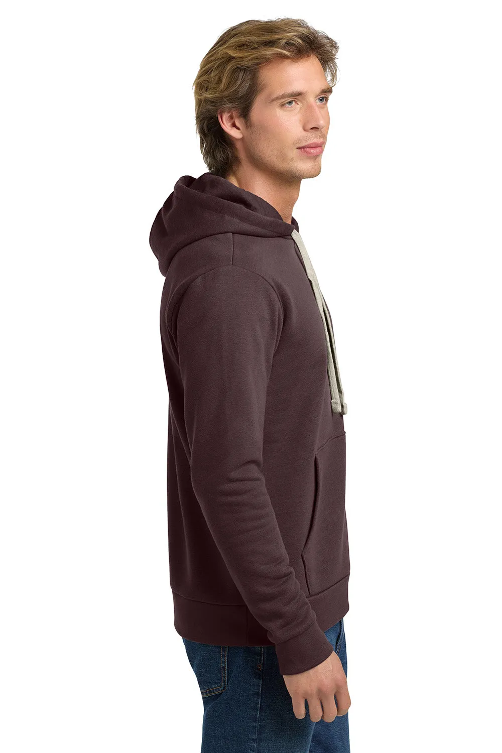 Next Level Mens Fleece Hooded Sweatshirt Hoodie w/ Pouch Pocket - Oxblood