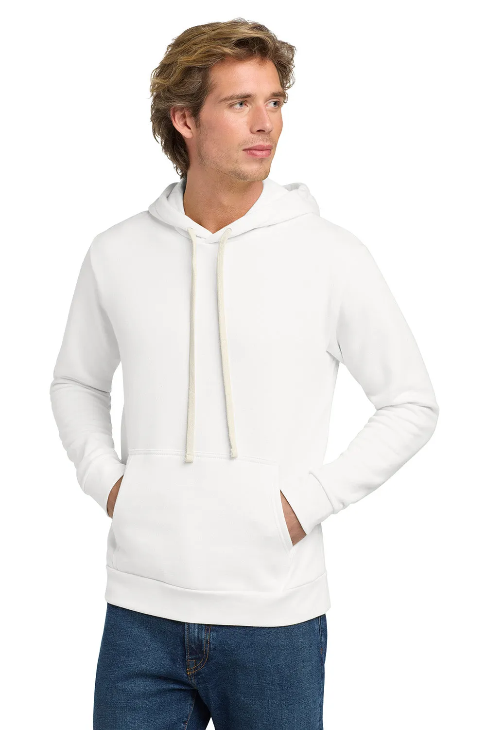 Next Level Mens Fleece Hooded Sweatshirt Hoodie w/ Pouch Pocket - White