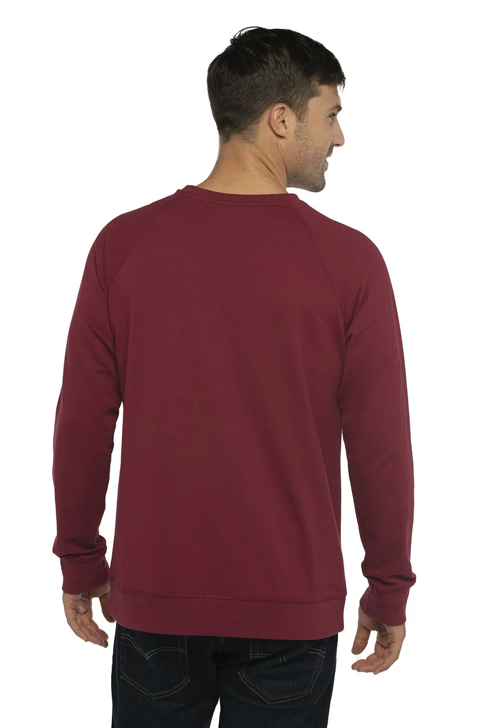 Next Level Mens French Terry Long Sleeve Crewneck T-Shirt - Cardinal Red