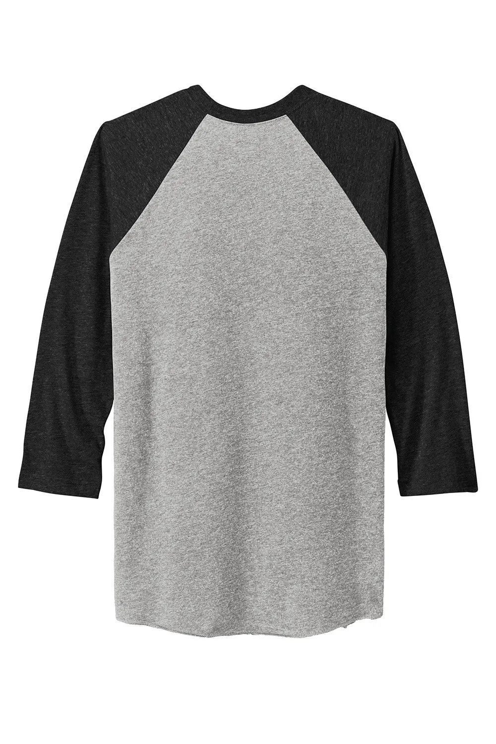 Next Level Mens Jersey 3/4 Sleeve Crewneck T-Shirt - Heather Grey/Vintage Black