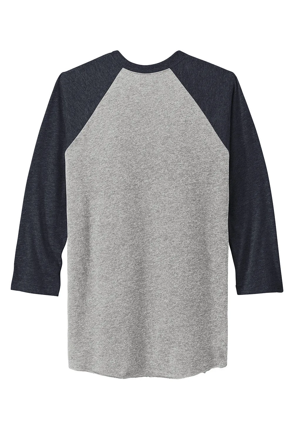 Next Level Mens Jersey 3/4 Sleeve Crewneck T-Shirt - Heather Grey/Vintage Navy Blue