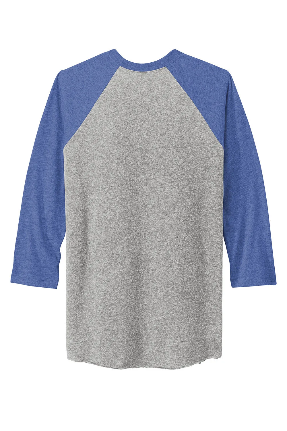 Next Level Mens Jersey 3/4 Sleeve Crewneck T-Shirt - Heather Grey/Vintage Royal Blue