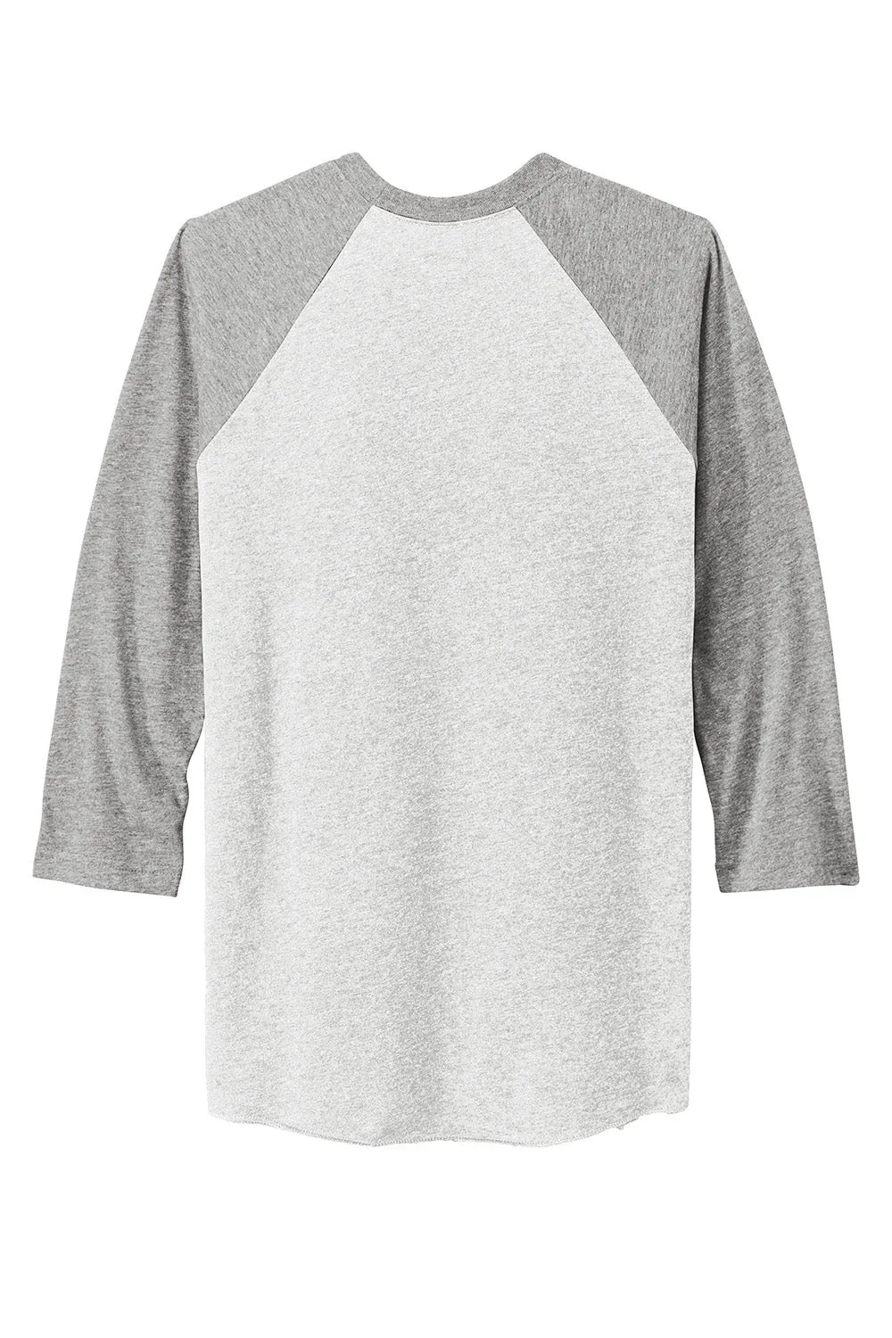 Next Level Mens Jersey 3/4 Sleeve Crewneck T-Shirt - Heather White/Heather Grey