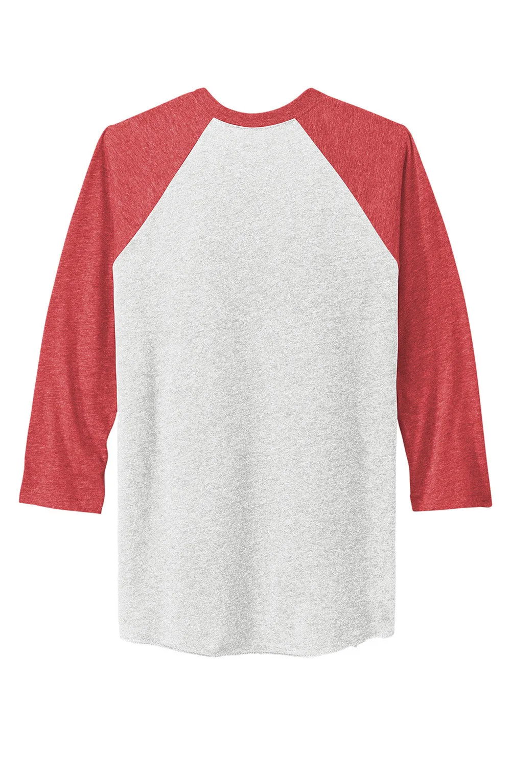 Next Level Mens Jersey 3/4 Sleeve Crewneck T-Shirt - Heather White/Vintage Red