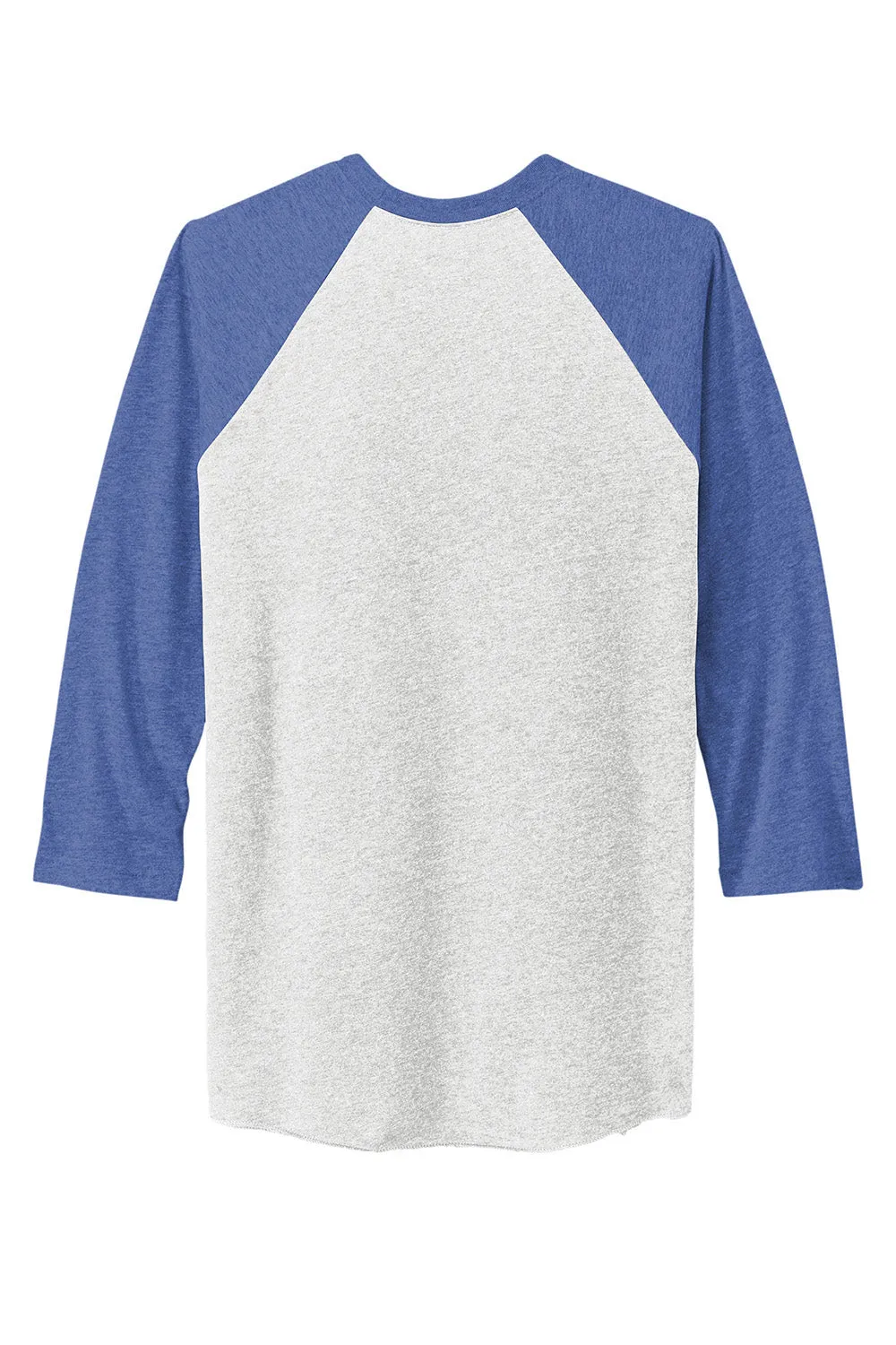 Next Level Mens Jersey 3/4 Sleeve Crewneck T-Shirt - Heather White/Vintage Royal Blue
