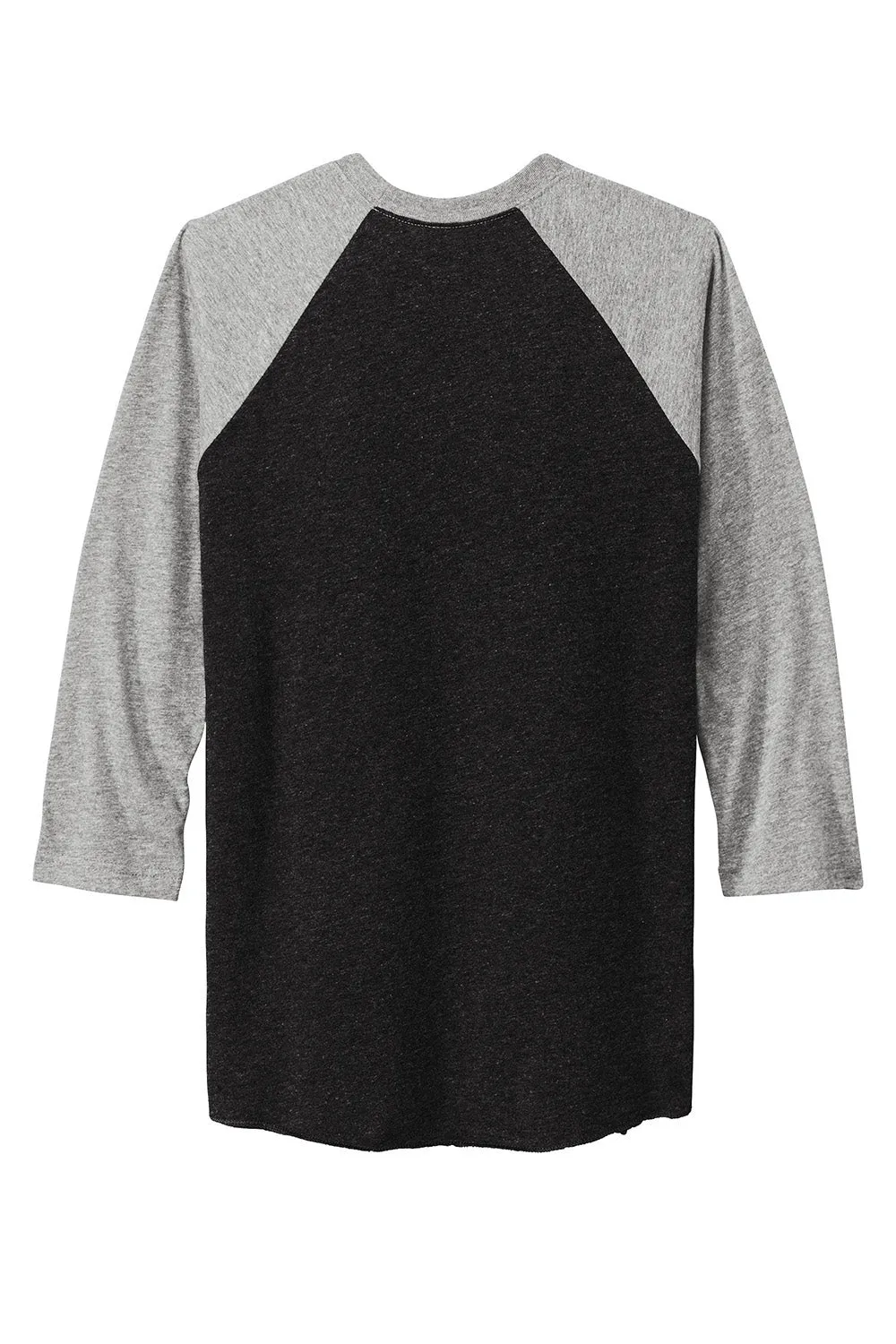 Next Level Mens Jersey 3/4 Sleeve Crewneck T-Shirt - Vintage Black/Heather Grey