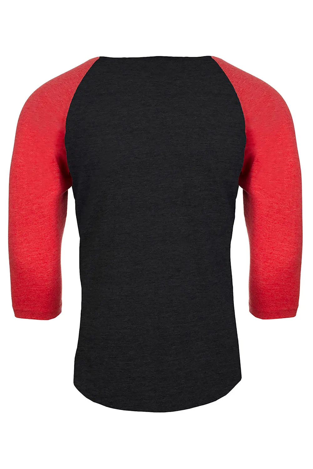 Next Level Mens Jersey 3/4 Sleeve Crewneck T-Shirt - Vintage Black/Red