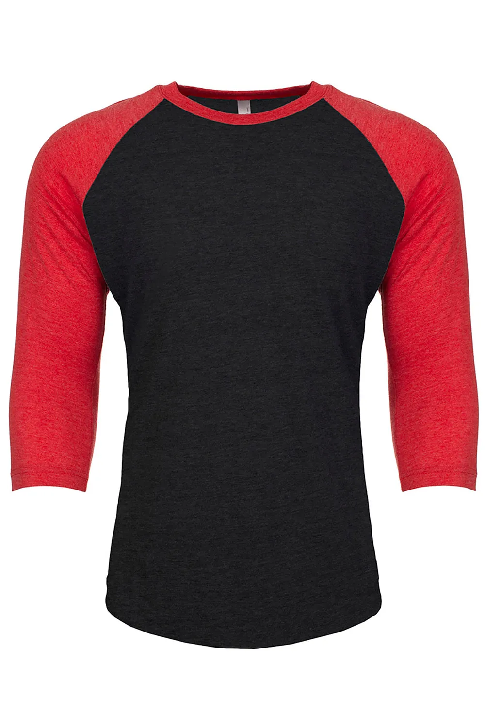 Next Level Mens Jersey 3/4 Sleeve Crewneck T-Shirt - Vintage Black/Red